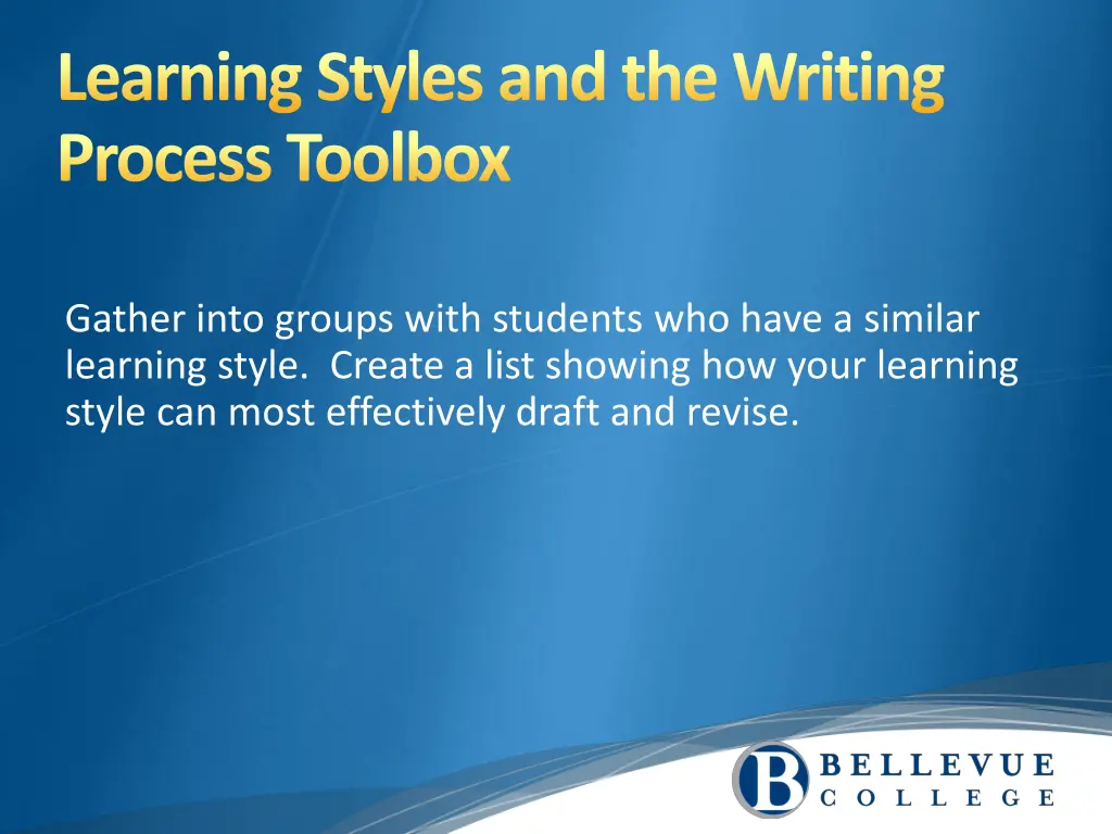 learning styles and the writing process toolbox