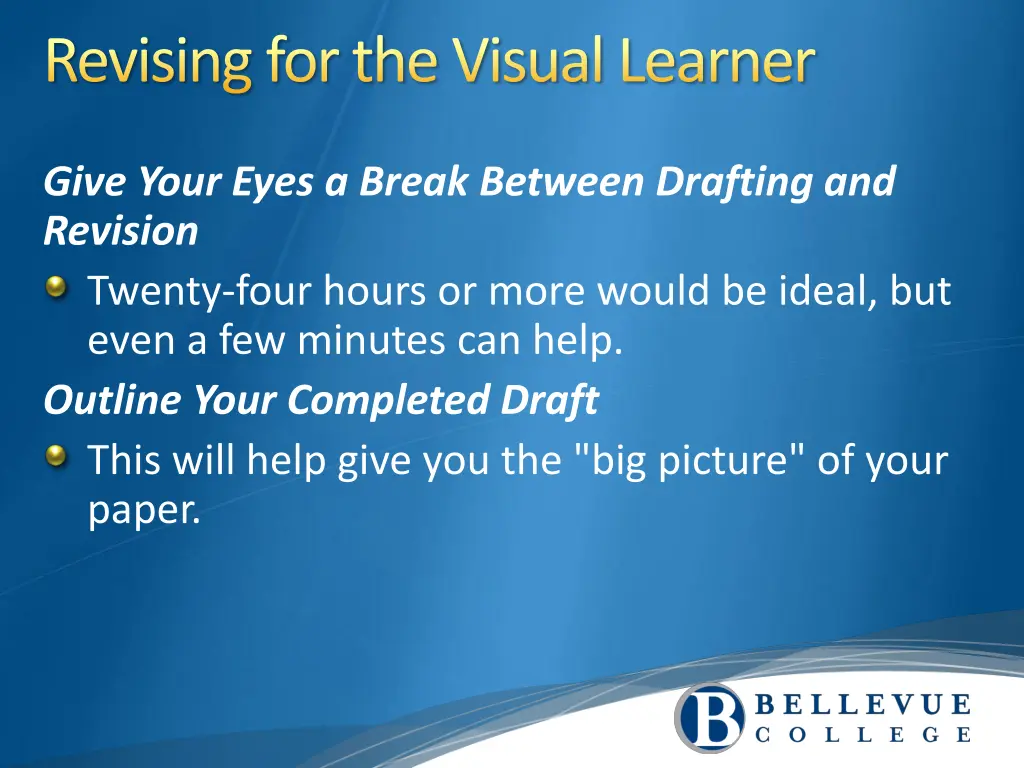 revising for the visual learner 1