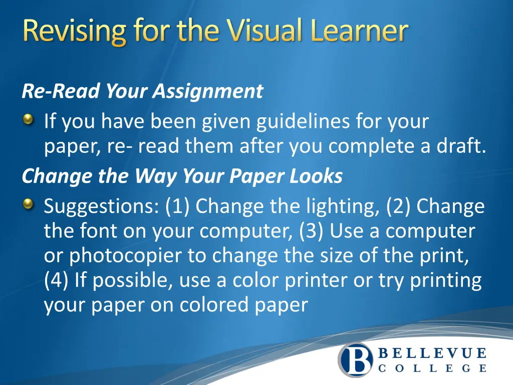 revising for the visual learner