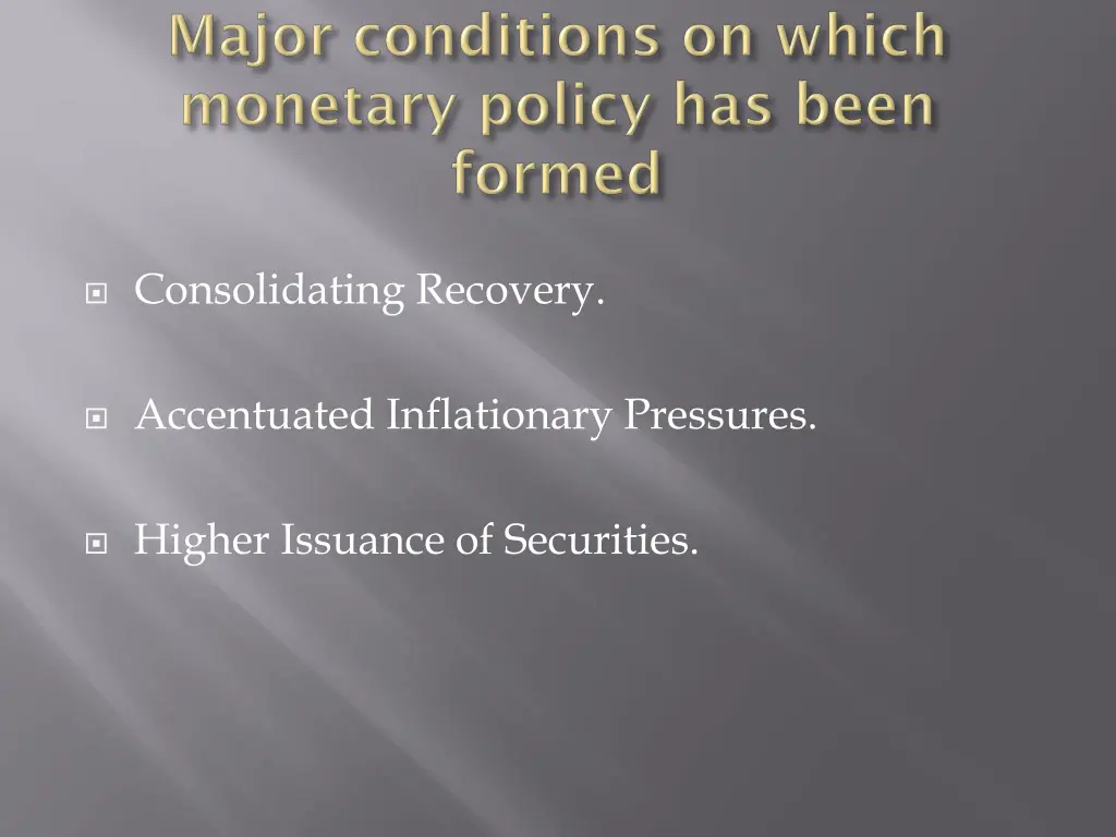 consolidating recovery