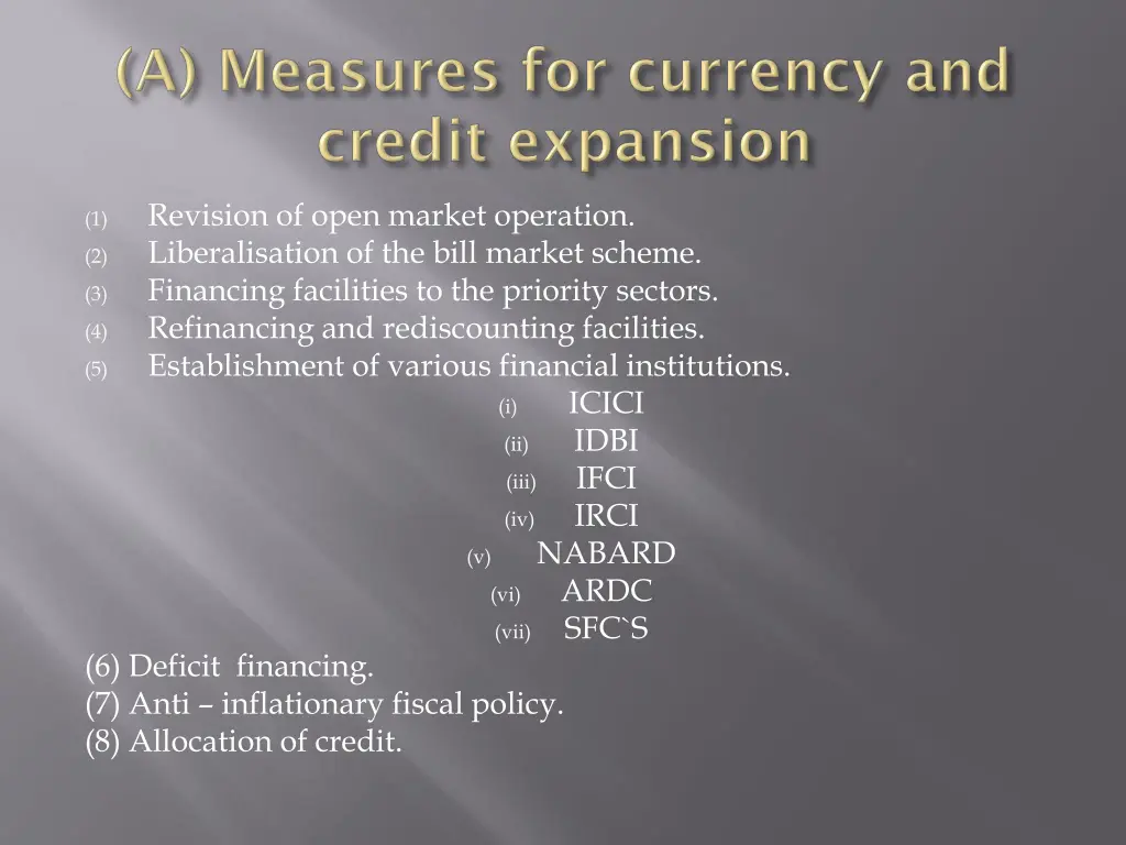 revision of open market operation liberalisation
