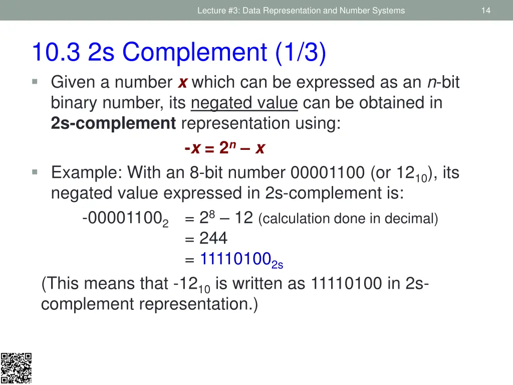 lecture 3 data representation and number systems 11