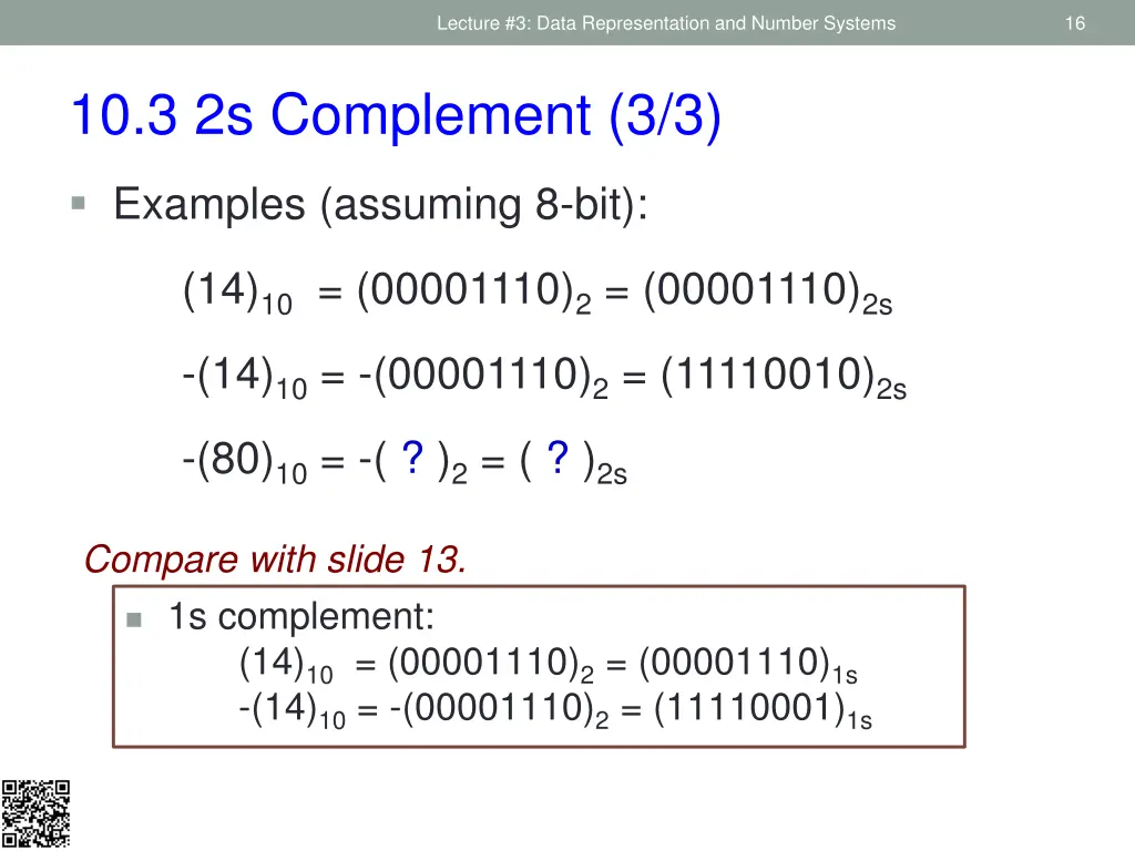lecture 3 data representation and number systems 13