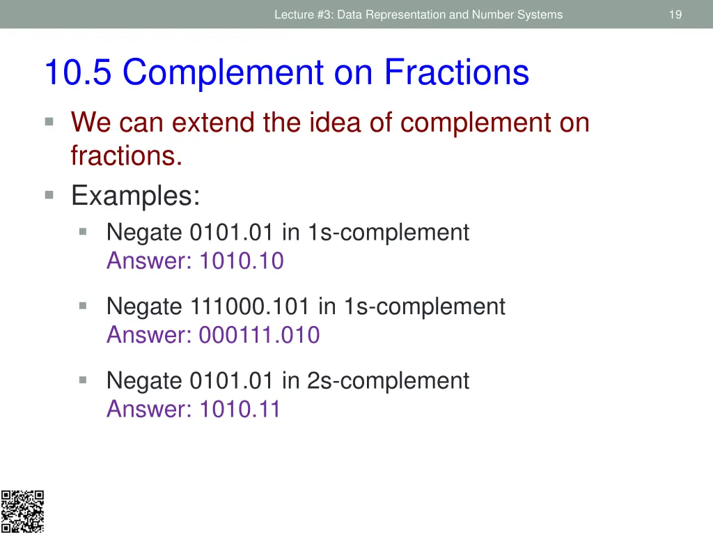 lecture 3 data representation and number systems 16