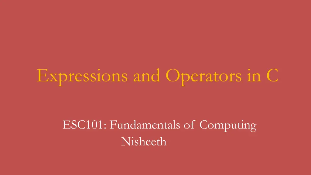 expressions and operators in c