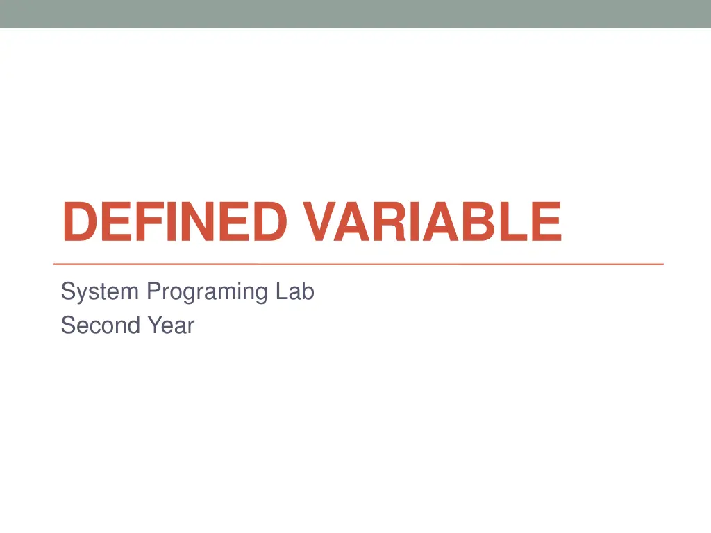 defined variable
