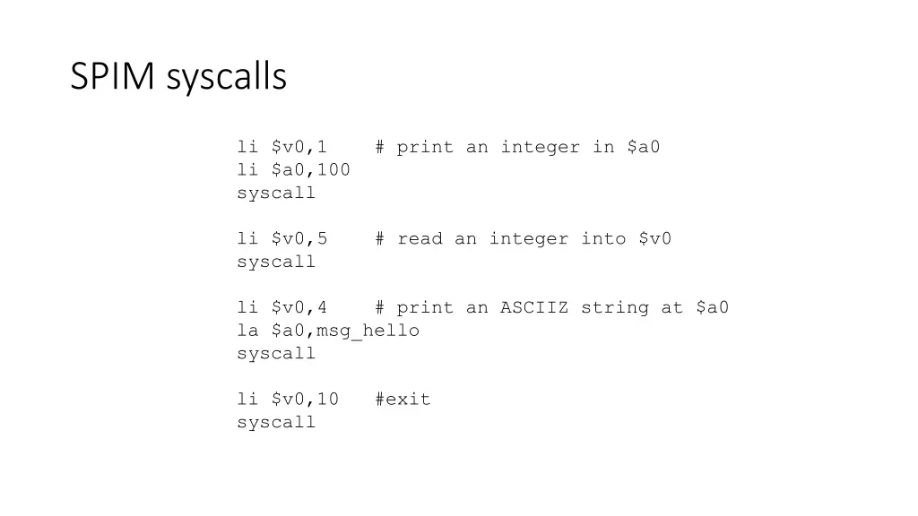 spim syscalls