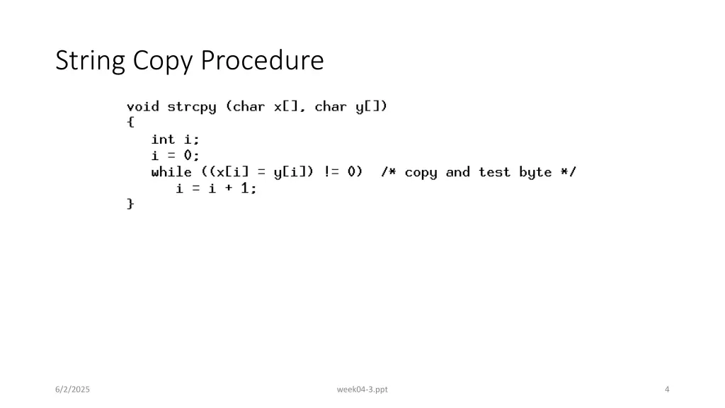 string copy procedure
