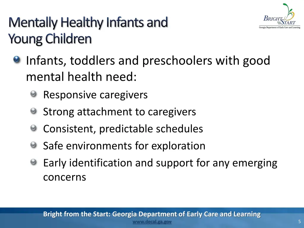 mentally healthy infants and young children 2