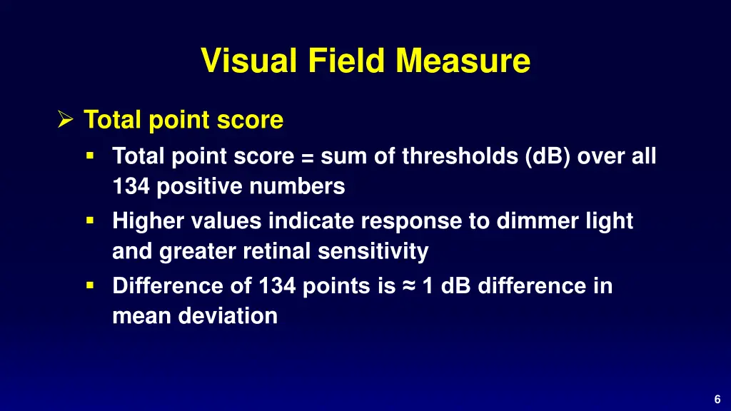 visual field measure