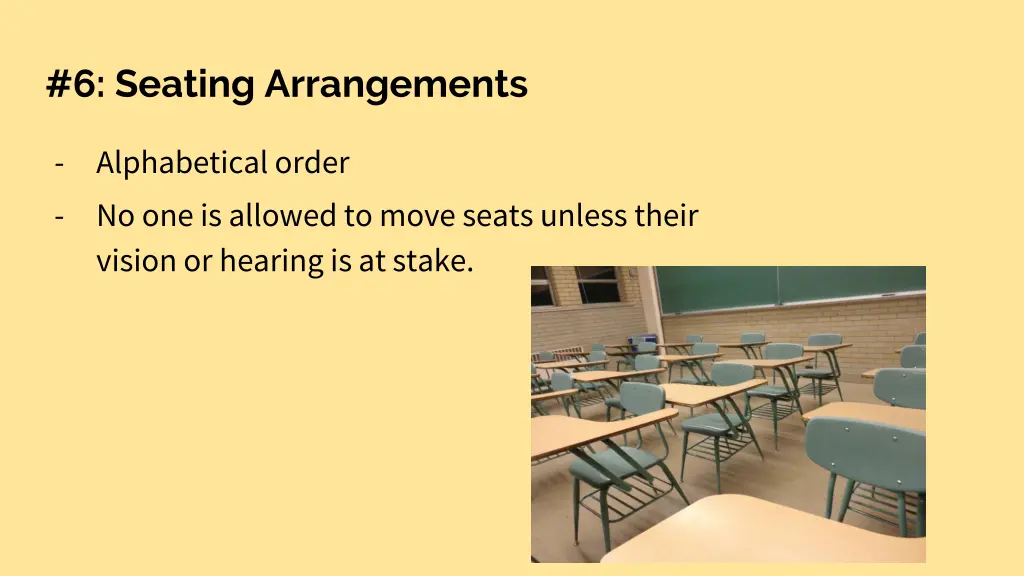 6 seating arrangements