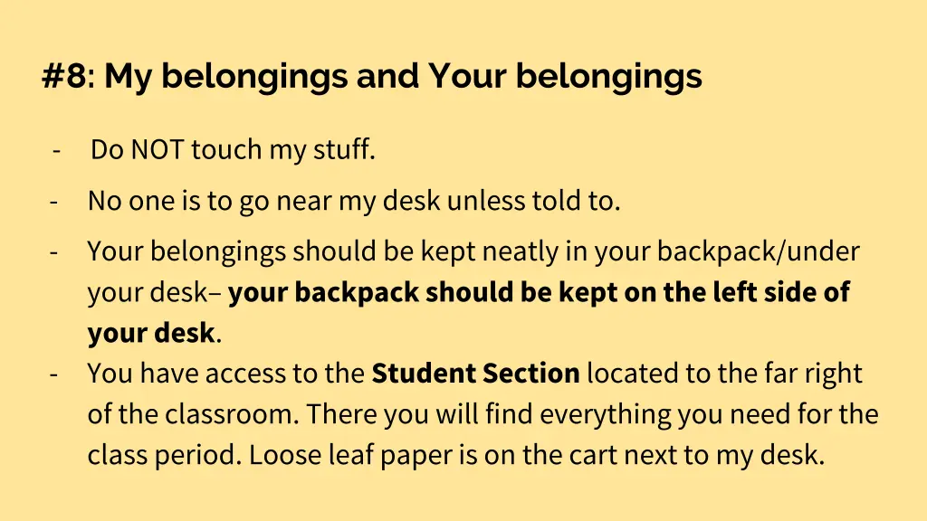 8 my belongings and your belongings