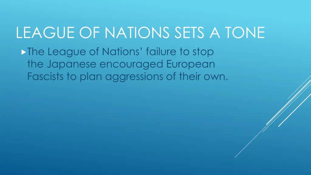 league of nations sets a tone the league