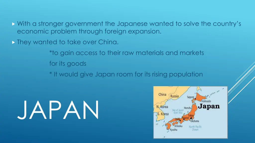 with a stronger government the japanese wanted