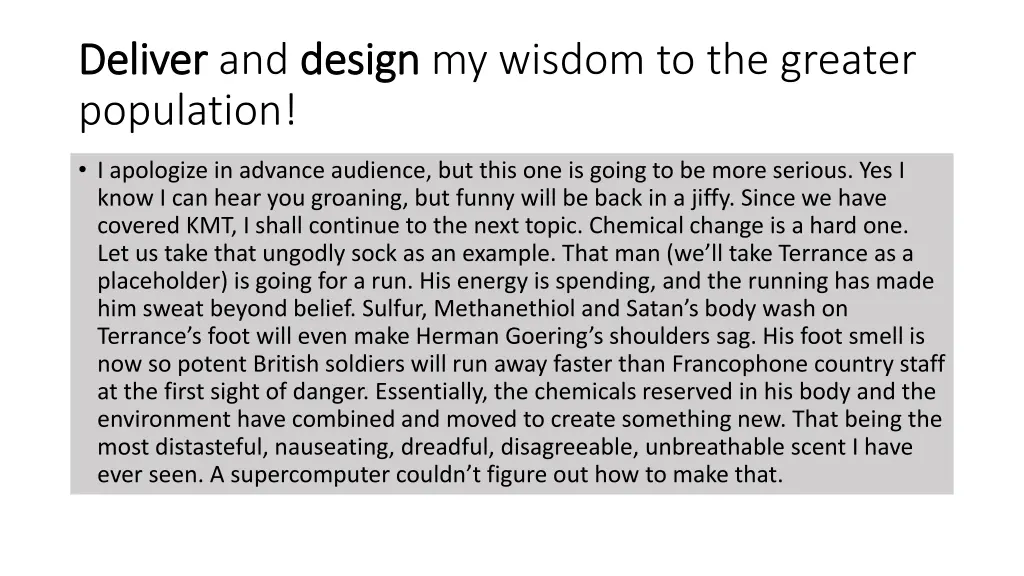 deliver deliver and design population