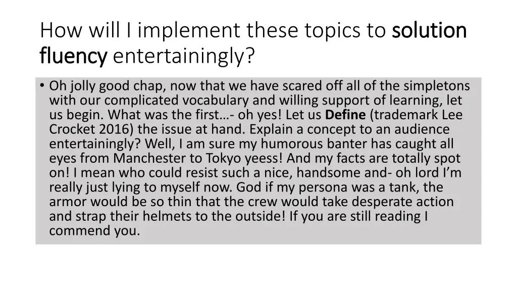 how will i implement these topics to solution