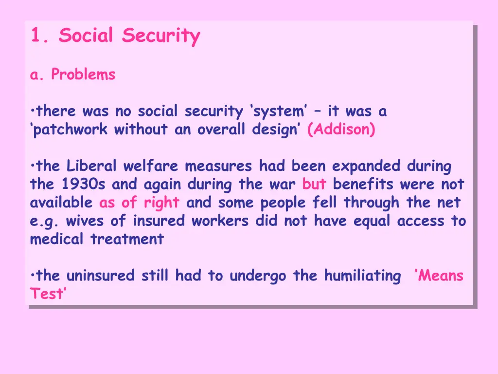 1 social security a problems