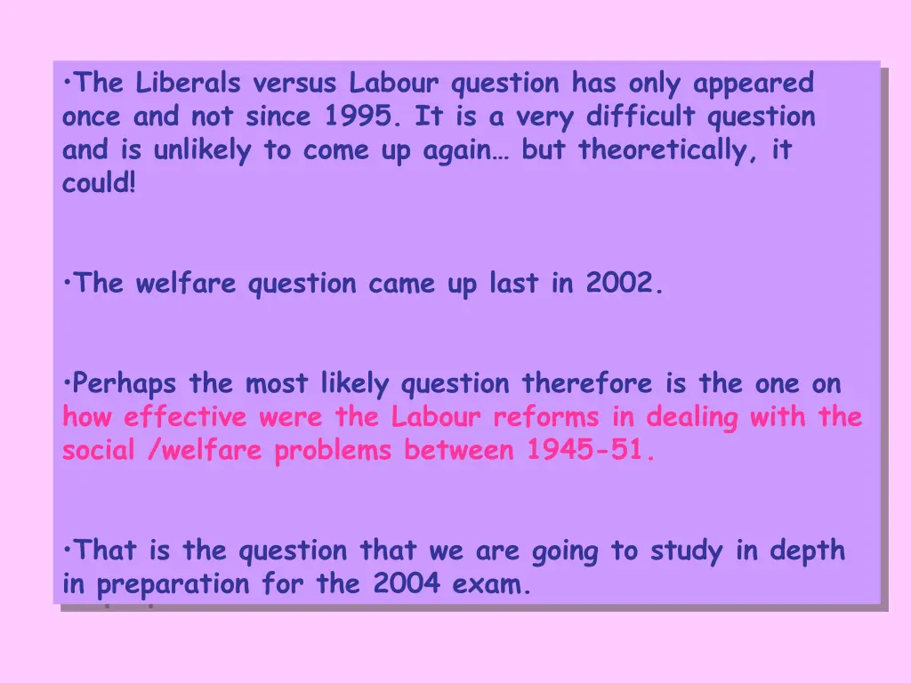 the liberals versus labour question has only