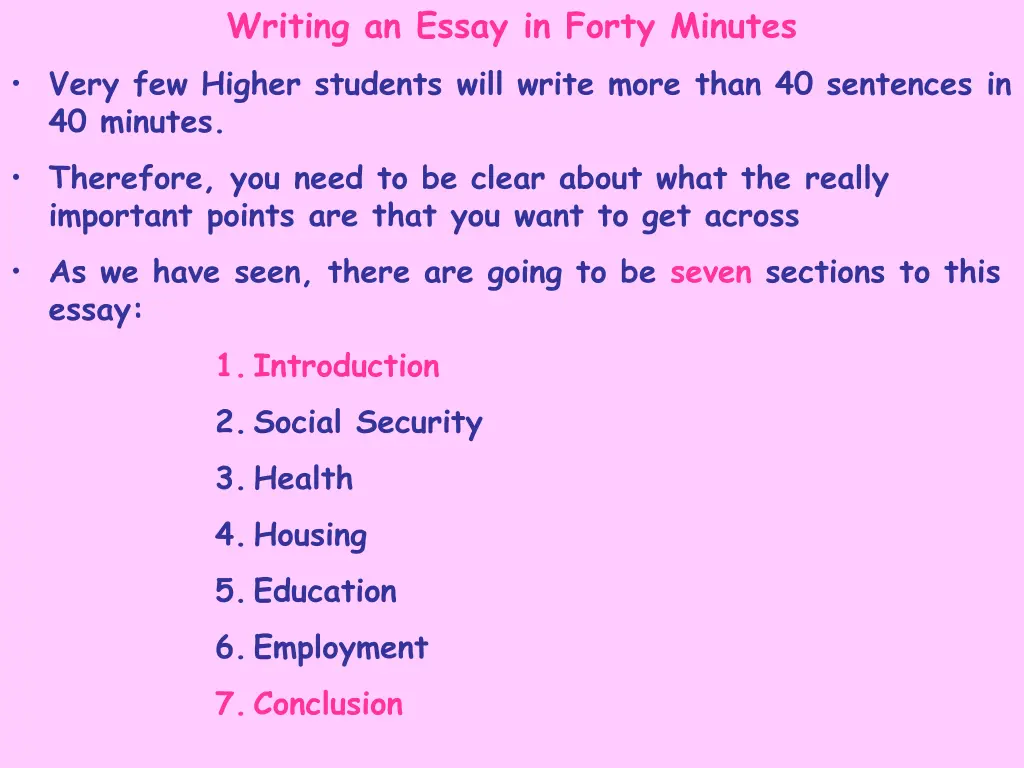 writing an essay in forty minutes very few higher
