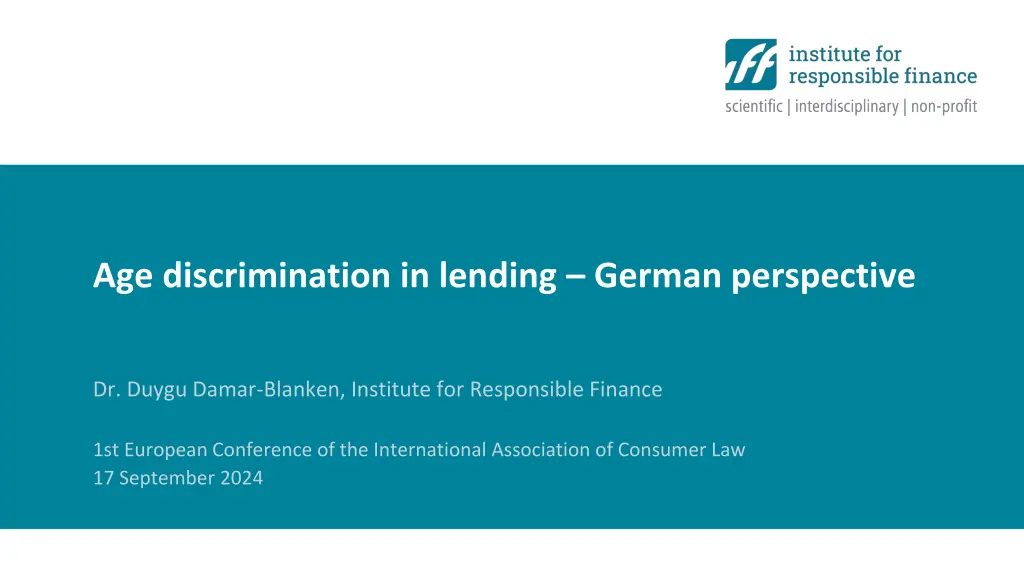 age discrimination in lending german perspective