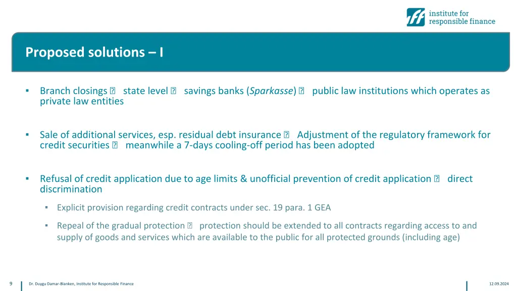 proposed solutions i