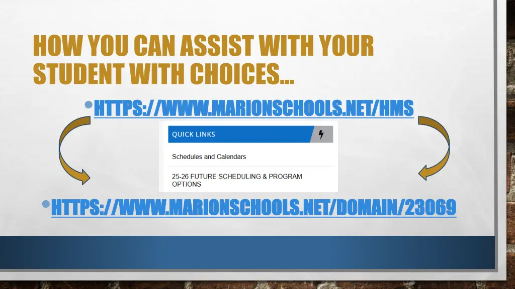 how you can assist with your student with choices