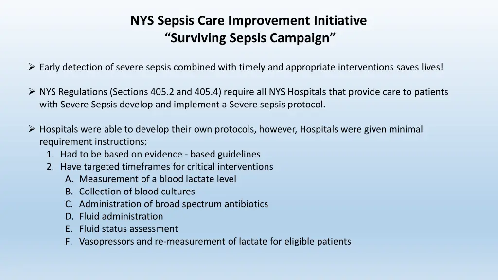 nys sepsis care improvement initiative surviving