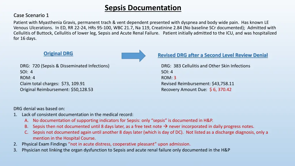 sepsis documentation
