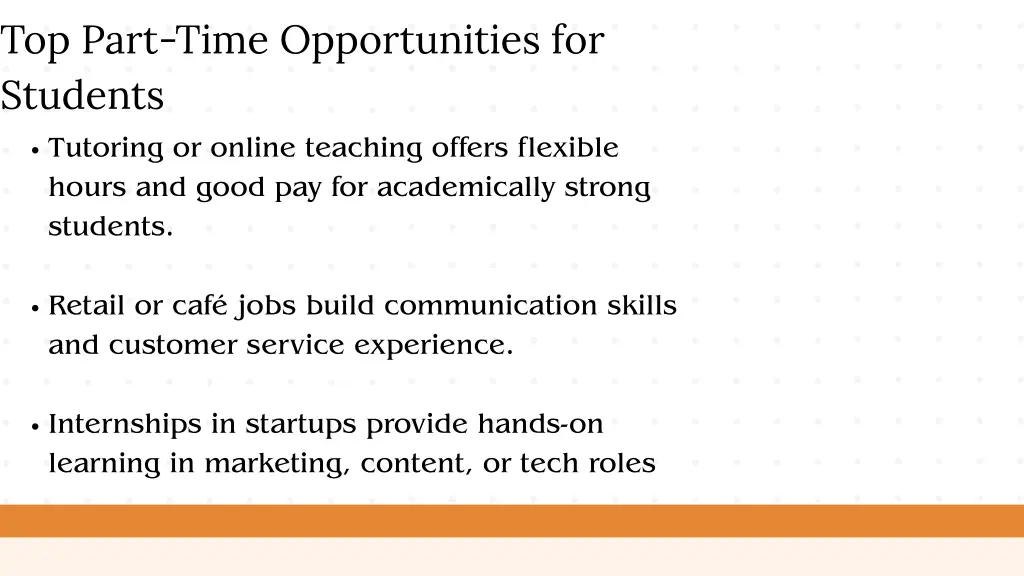 top part time opportunities for students