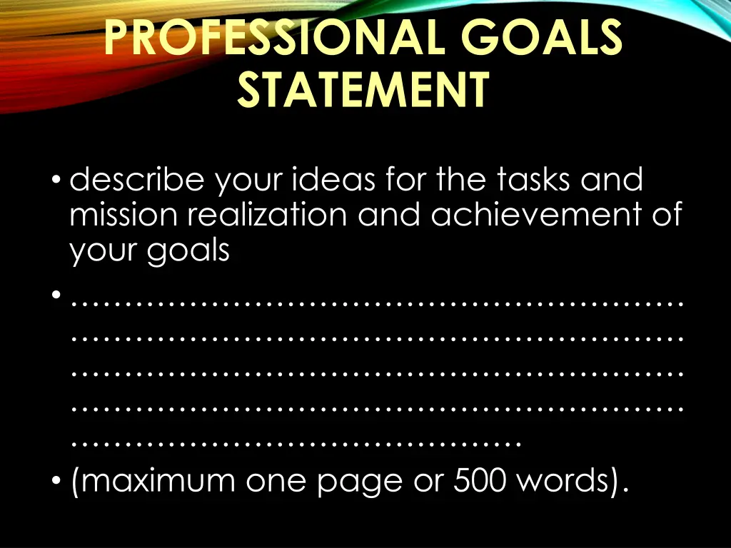 professional goals statement