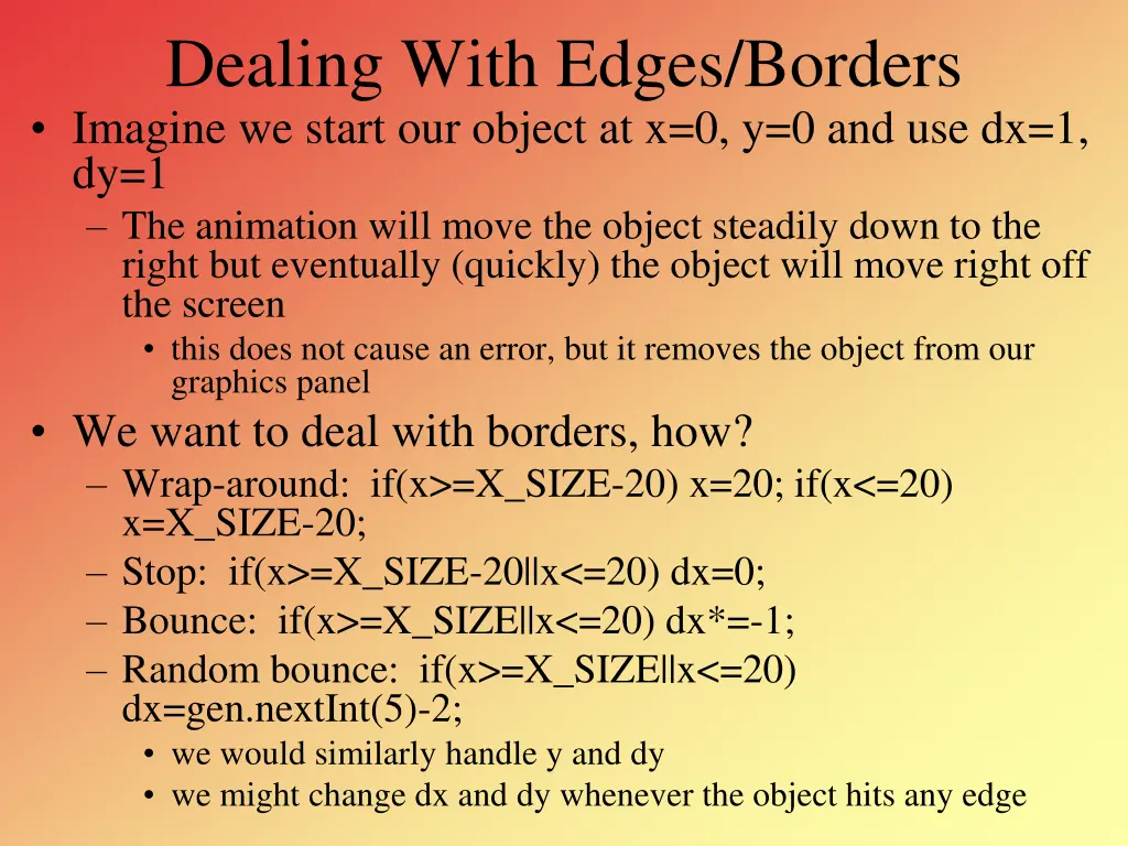 dealing with edges borders imagine we start