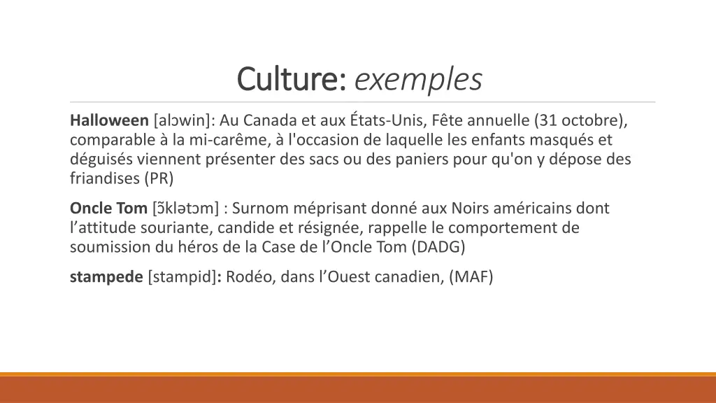 culture culture exemples