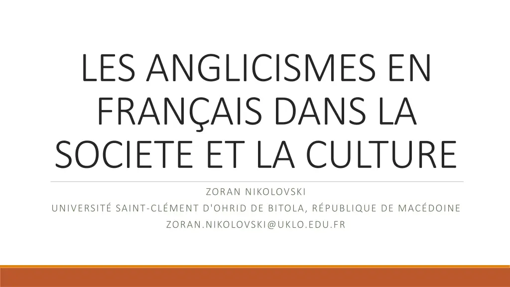 les anglicismes en fran ais dans la societe