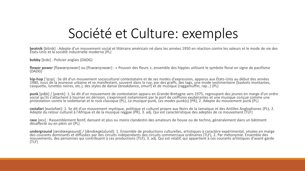 soci t et culture exemples