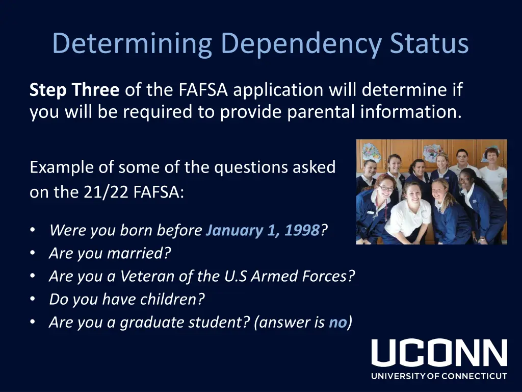 determining dependency status