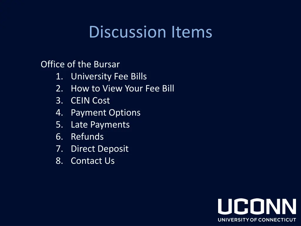 discussion items 1
