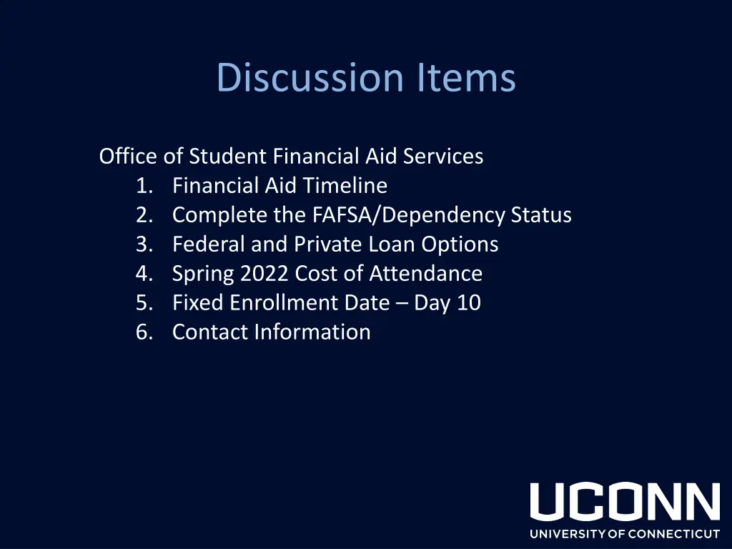 discussion items