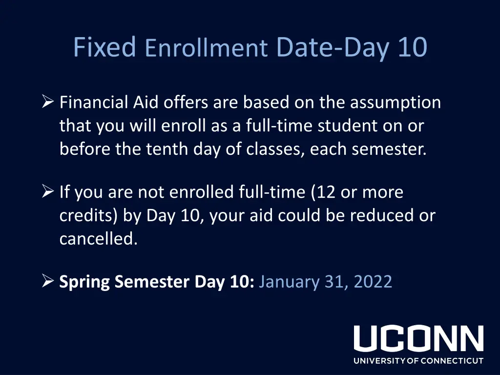 fixed enrollment date day 10
