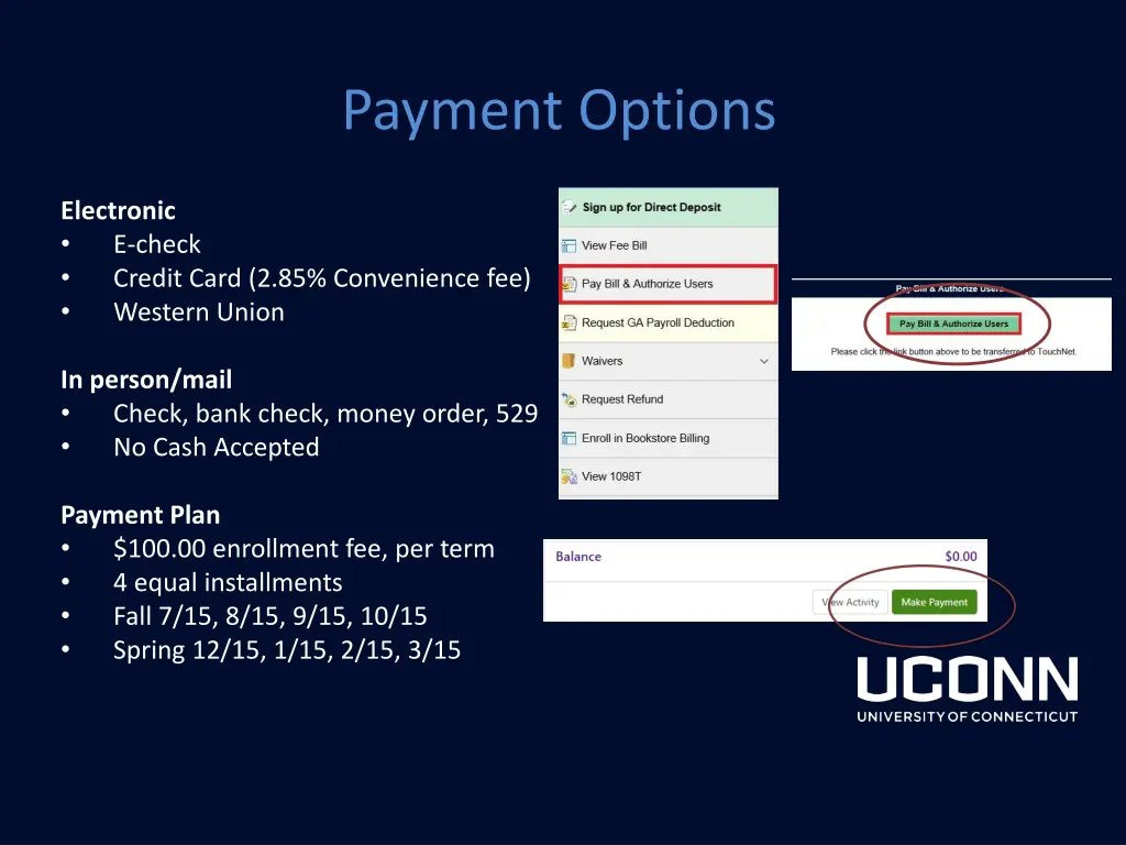 payment options