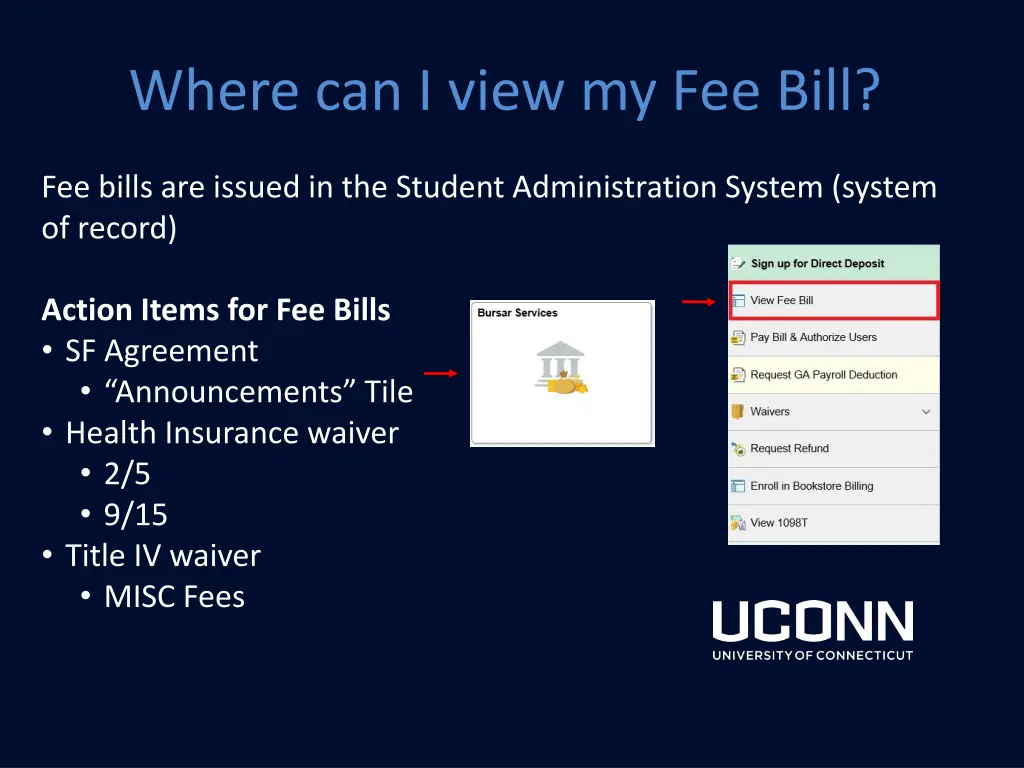 where can i view my fee bill