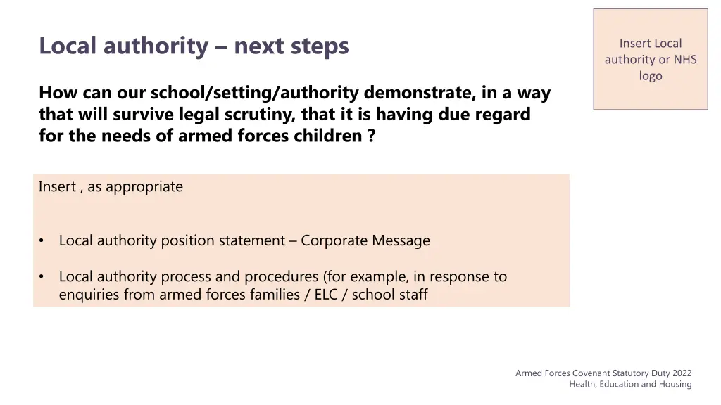 local authority next steps