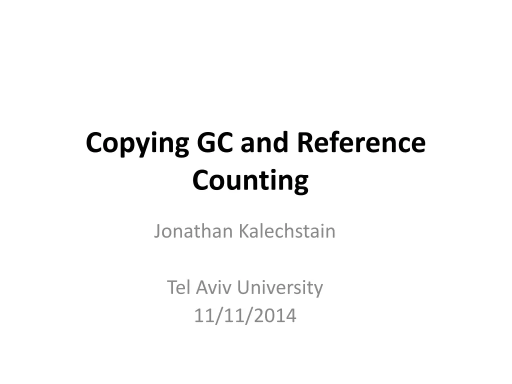 copying gc and reference counting