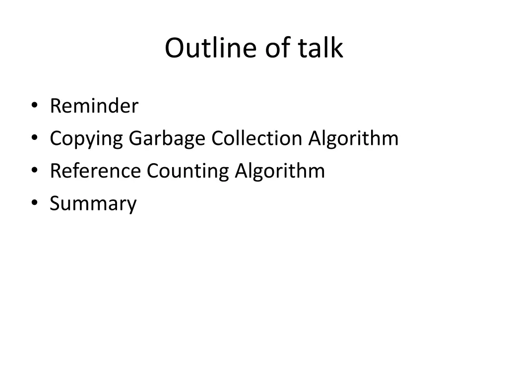 outline of talk