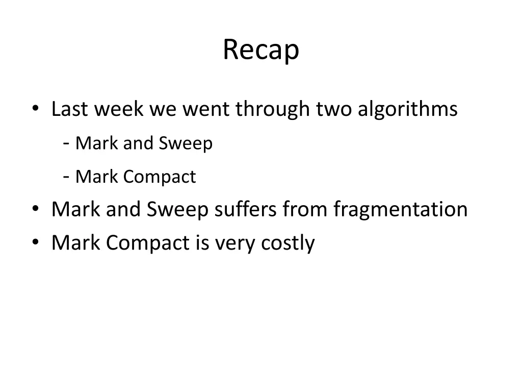 recap