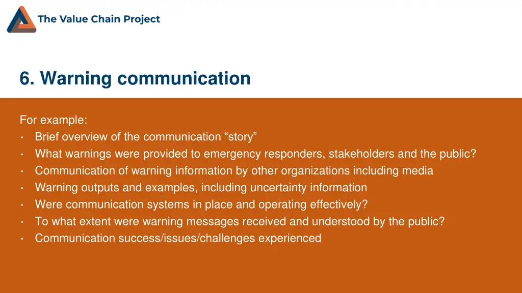 6 warning communication