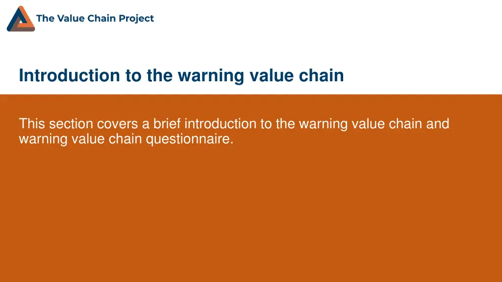 introduction to the warning value chain