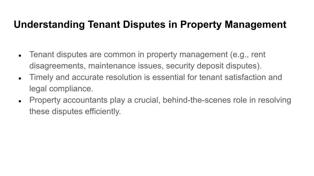 understanding tenant disputes in property