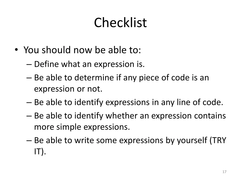 checklist