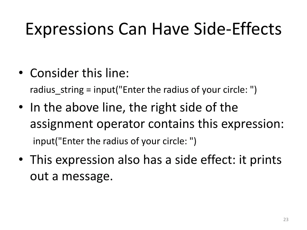 expressions can have side effects