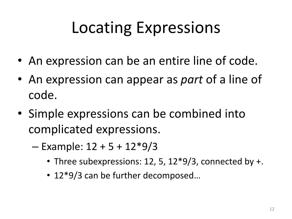 locating expressions